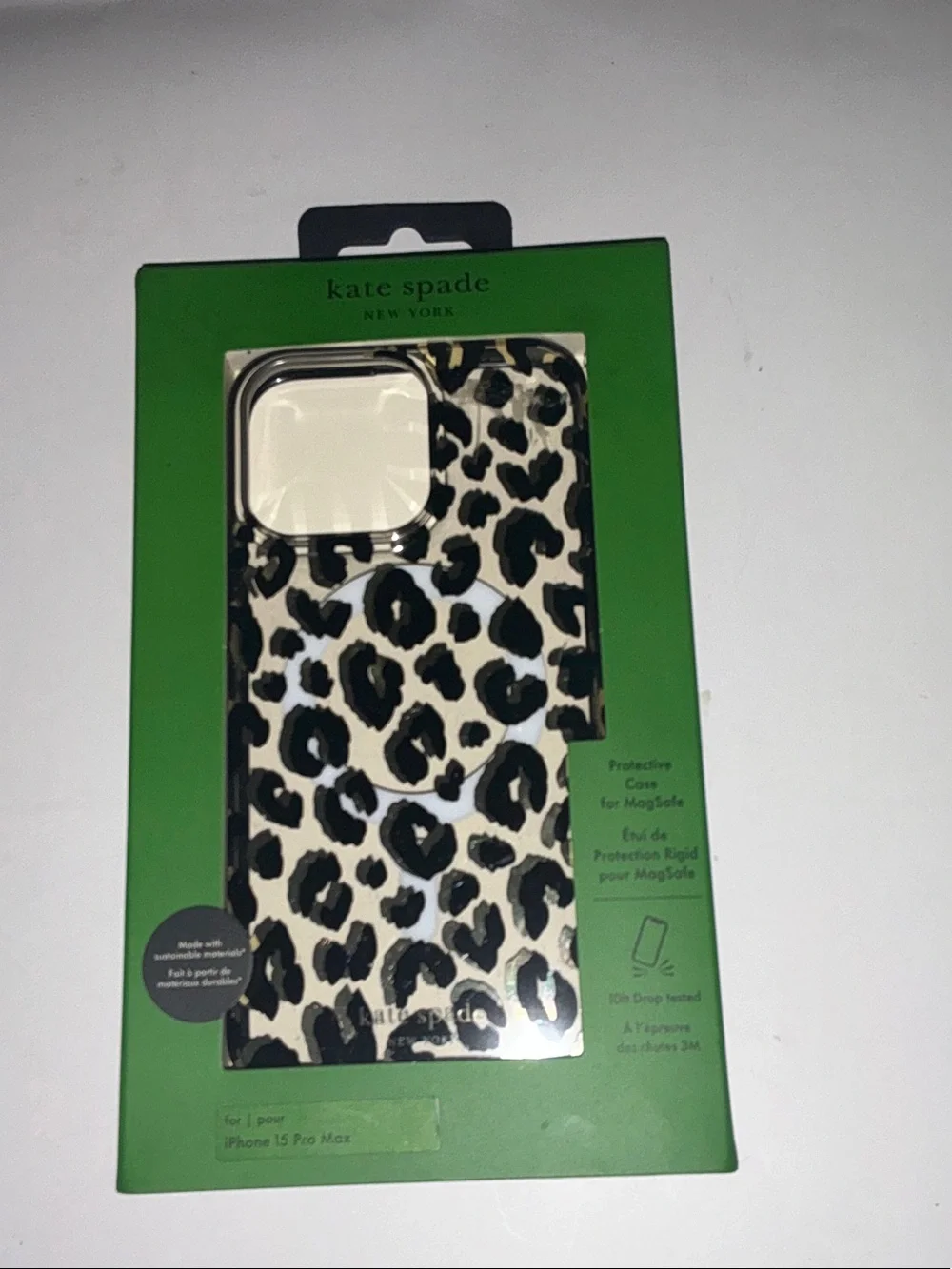 Kate Spade Leopard Print iPhone Case in Cream and Black